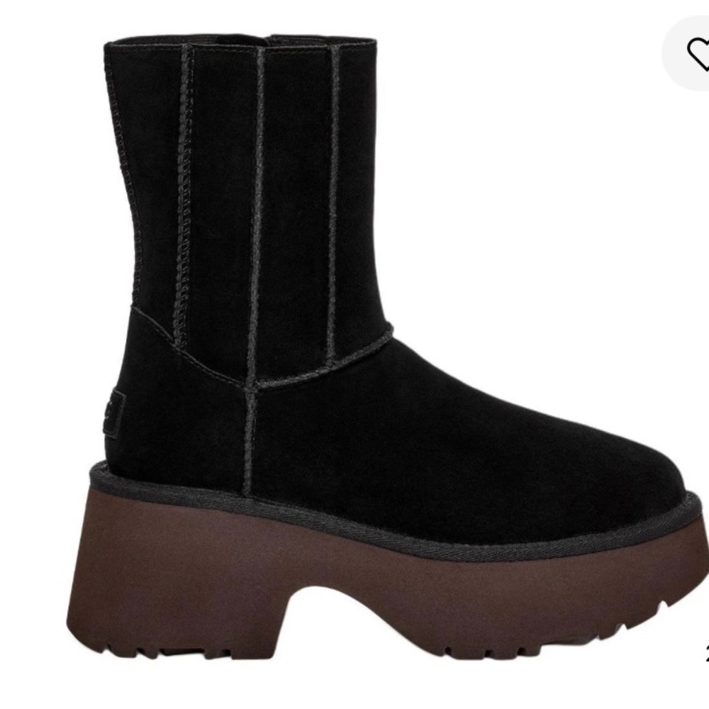 Ugg Classic Twin Seam New Heights Black Suede Platform Boot New w Tags Size 9